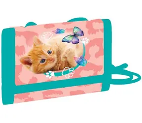 OXYBAG Kinder-Textilgeldbörse Katze / Geldbörse / Klettverschluss / 14 x 10,5 x 2 cm