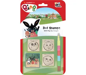 JIRI MODELS Bing Stempelset / 3+1 Stück mit Kissen / Wachsstempel, 6 Farben / ab 3 Jahren