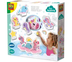 SES Creative Tiny Talents Einhörner Wasseraufkleber / Badewasseraufkleber / 9 Stück / Schaumstoff / ab 12 Monaten