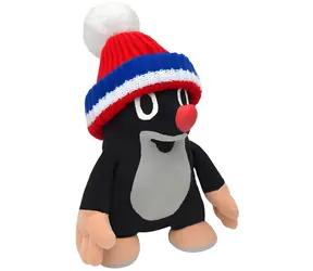 MORAVSKÁ ÚSTŘEDNA Plüschtier Maulwurf mit rotem Hut TRICOLOR / 24 cm / ab 3 Jahren