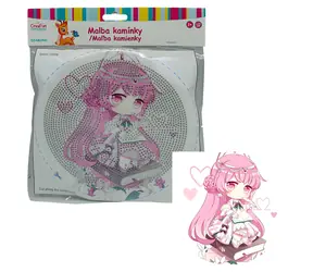 Sparkys Diamantmalerei-Puppe in Rosa / Diamantmalerei / 20x20 cm