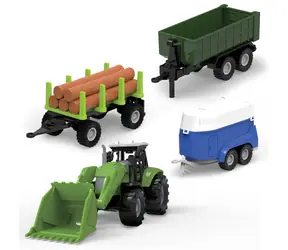 SPARKYS Landwirtschaftstraktor mit Frontlader / 2 Pritschenwagen mit Anhänger / Licht und Sound / ab 3 Jahren