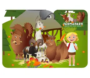Prime 3D-Tischset Farmapark Tiere / 49,5 × 29,5 cm