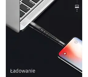 USAMS SJ198LZ03 rot / Lade- und Datenkabel 3-in-1 / Lightning / Stift + Ständer / 12 cm