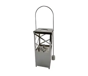 EDCO Silberne Laterne, quadratisch, 47 cm / Laterne / Höhe 31 cm / Behältervolumen 0,1 l / Abnehmbarer Deckel