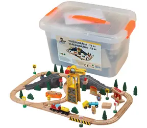 SPARKYS BABU Eisenbahnschienen / 72 Teile / Holz / ab 3 Jahren