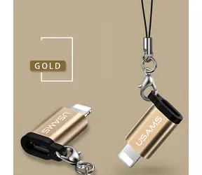 USAMS SJ152 Gold / Adapter / Micro-USB auf Lightning / mit Kabel