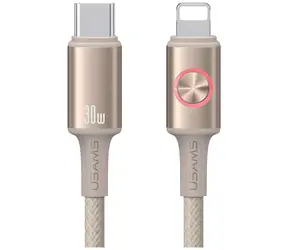 USAMS SJ753 Huan Series Titanium / Datenkabel / USB-C - Lightning / 30 W / 1,2 m