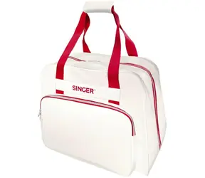 Singer 617L creme/rot / Reisetasche für Nähmaschinen / 33 x 46 x 26 cm / kompatibel mit Singer -Nähmaschinen