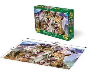 Prime 3D-Puzzle Selfie mit Wolf / 3D-Effekt / 63 Teile