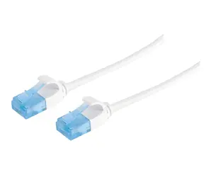 SCONN Patchkabel Cat6 flach weiß 0,3 m / Patchkabel / U/UTP / Slim