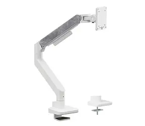 Powerton ERGO MONOA weiß / Monitorhalterung für Desktop-Monitore / 17-49 Zoll / Tragkraft 20 kg / VESA 75x75-100x100 / Klemme