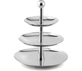 Weis Servierständer, 3-stöckig, Edelstahl / Servierständer / Edelstahl / Durchmesser 27 cm