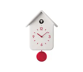 Guzzini HOME QQ weiße Kuckucksuhr mit Pendel aus ABS-Kunststoff