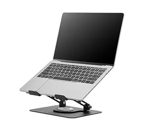 Powerton ERGO ANGULO schwarz / Laptop-Halterung / 360° drehbar / Faltbar / Höhe 33-304 mm / Tragkraft 5 kg