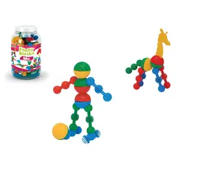 Wader Lustiges Baustein-Set / 58 Teile / Kunststoff / Kunststoffbox / ab 3 Jahren