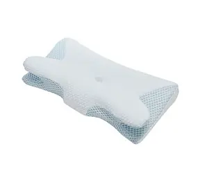 Powerton ERGO LUNIA weiß-hellblau / Ergonomisches Kissen / PU-Schaum / Abnehmbarer Bezug / 640 x 350 x 120 mm