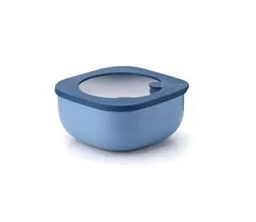 Guzzini ECO STORE&MORE Lebensmittelbehälter blau / Lebensmittelbehälter / 975 ml / niedrig, quadratisch / stapelbar