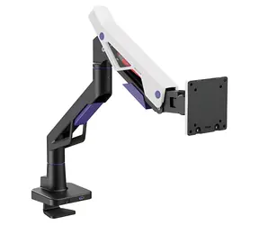 Powerton ERGO STRYNX weiß-schwarz / Monitorhalterung / 24-57" / VESA 75x75-200x200 / Tragkraft 30 kg / Gasfeder