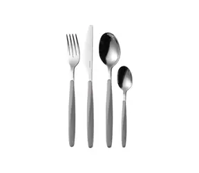 GUZZINI Besteckset MY FUSION grau / 24-teilig / Edelstahl / ABS-Griffe / spülmaschinenfest