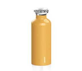 Guzzini Reiseflasche Energy 500 ml gelb / Thermosflasche / Edelstahl / 12-24 Stunden Trinkzeit