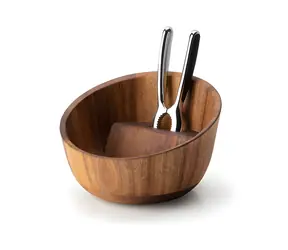 Continenta Nussschale mit Nussknacker / Schale / Akazienholz / 19,5 x 19 x 12,5 cm