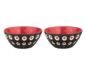 Guzzini LE MURRINE schwarz, weiß, rot / Schale / 2er-Set / 12,5 cm / Acryl