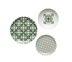 Guzzini LE MAIOLICHE grün / Essgruppe / Porzellan / 18-teilig / für 6 Personen