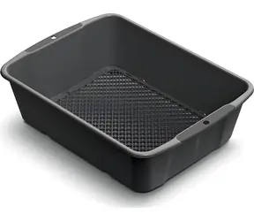 Prosperplast Respana Gartensieb schwarz / Sieb / rechteckig / Maschenweite 4-10 mm / 39,4 x 29,4 x 10,8 cm / Kunststoff