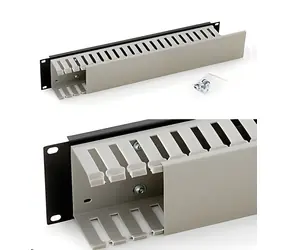Triton 19"-Rackpanel 2HE grau / Rackpanel / einseitige Kunststoffschiene