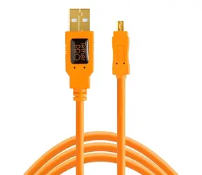 Tether Tools TetherPro orange / Kabel / USB 2.0 A auf Mini-USB B / 8-polig / 4,6 m