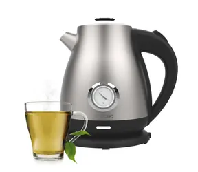Cecotec Thermosense 620 Retro Steel Edelstahl/Schwarz / Wasserkocher / 2200 W / 1,7 l / 360°-Basis
