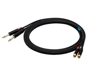 SSQ RCAJM2 2x RCA - 2x Klinkenstecker Mono 6,3 mm schwarz / Audiokabel / Anschluss / 2 m