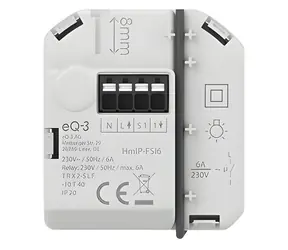Homematic IP-Schalterantrieb mit Drucktastereingang (6A) / Unterputzmontage