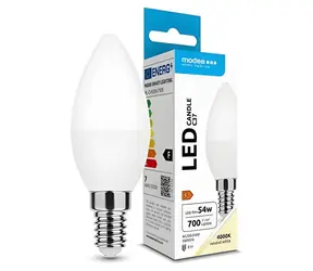 Modee E14 7W Kerzenlampe, kaltweiß 4000K / Glühlampe / 700 lm / Ersatz für 54W / 25000 h