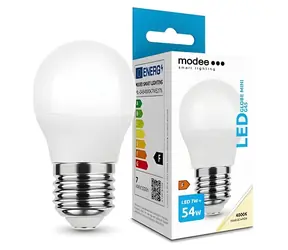 Modee LED-Lampe Mini Globe E27 7W kaltweiß / Glühlampe / 700 lm / 4000 K / Ersatz für 54W