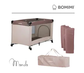 Bomimi Mondo beige / Reisebett / faltbar / bis 36 Monate, bis 15 kg