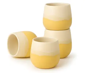 Goodwei Fuji Gelb / Keramiktassen-Set / 4-teilig / 200 ml