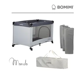 Bomimi Mondo grau / Reisebett / faltbar / bis 36 Monate, bis 15 kg