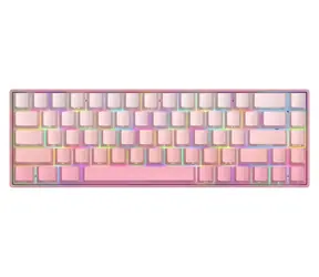 White Shark NUNCHAKU pink / Gaming-Tastatur / mechanisch / Hot-Swap / rote Schalter / US-Layout / RGB