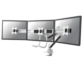 Neomounts Select NM-D775DX3 weiß / 3-Monitor-Halterung / 17-27" / Klemme / VESA 100x100 / Tragkraft 6 kg