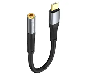 Orico AXC-02 schwarz / Audioadapter / USB-C auf 3,5-mm-Klinkenstecker / 20 cm