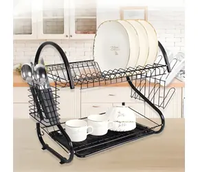 Maestro MR-1025 schwarz (MR-1025-43-BLACK) / Geschirrabtropfgestell / Standgestell / freistehend / Metall / 430 mm