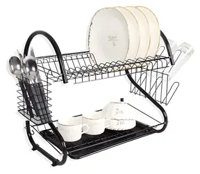 Maestro MR-1025 schwarz / Abtropfgestell / freistehend / 38 x 24 x 39 cm / Abtropfschale
