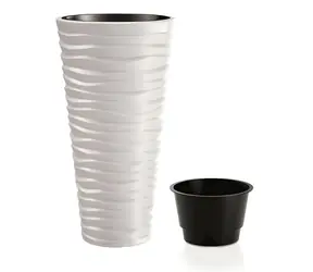 Prosperplast SAND SLIM weiß / Blumentopf /  34,9 cm / Höhe 61,9 cm / 37 l
