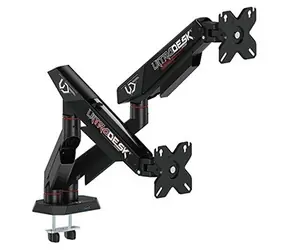 Ultradesk SWORD Doppelmonitorständer schwarz / Halterung für 2 Monitore / 2 x 12 kg / 17" bis 40"