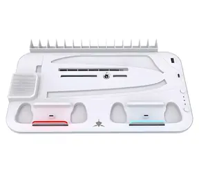 White Shark KIMURA PRO weiß / Kühlständer mit Ladestation / für PS5, PS5 Slim, PS5 Pro / RGB-Hintergrundbeleuchtung