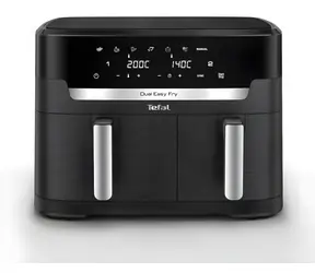 TEFAL Easy Fry Dual XXL EY9428E0 schwarz / Heißluftfritteuse / Doppelt / 2020 W / 11 l / LCD-Touchscreen