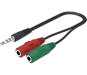 Vega Kabel Klinkenstecker 3,5 mm - 2x Klinkenstecker 3,5 mm, 0,2 m, schwarz / Audiokabel