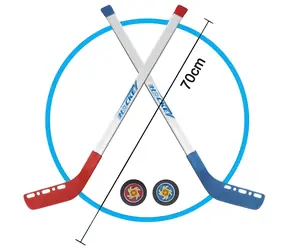 SPARKYS Hockeyschläger mit Puck / Set mit 4 Hockeyschlägern + Puck / 75 cm / Kunststoff